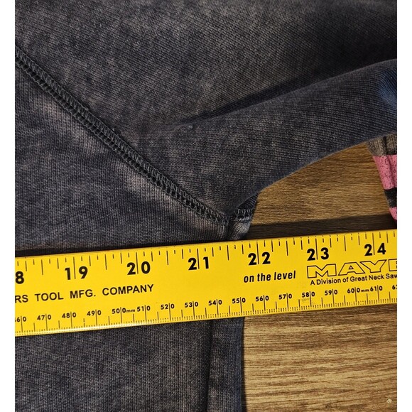 Evereve Sweatshirt Womens Medium Navy Beck Stripe Trim Rainbow Sleeve Crewneck - Picture 11 of 12